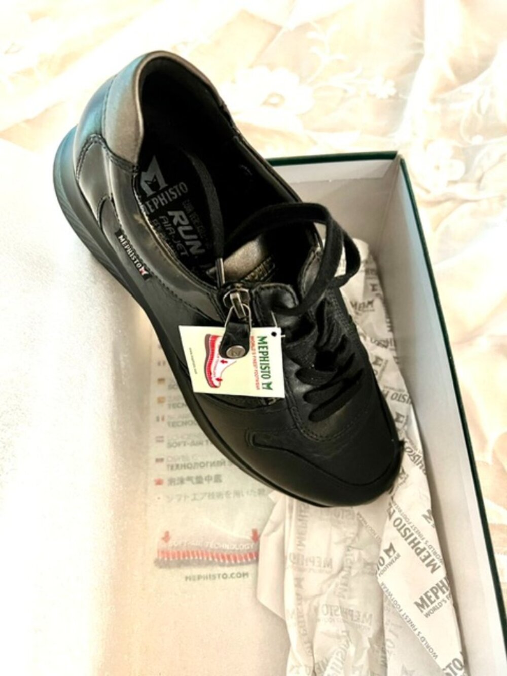 Mephisto Woman Black KIM Soft-Air Technology Women Sneaker Leather Nubuck